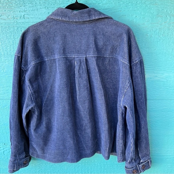 ANTHROPOLOGIE AVEC LES FILLES BLUE WALE CORDUROY BOXY JACKET SIZE LARGE - Picture 9 of 11